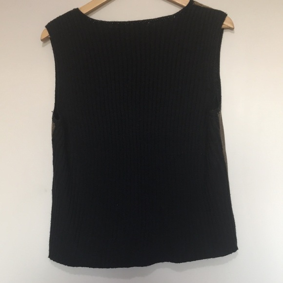 SIMON Chang wool blend patchwork sweater vest 8 - Picture 7 of 12